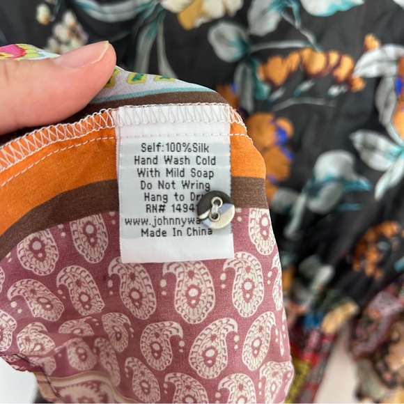 Johnny Was Tibby Jaime 3/4 Sleeve Silk Dress - Picture 9 of 10